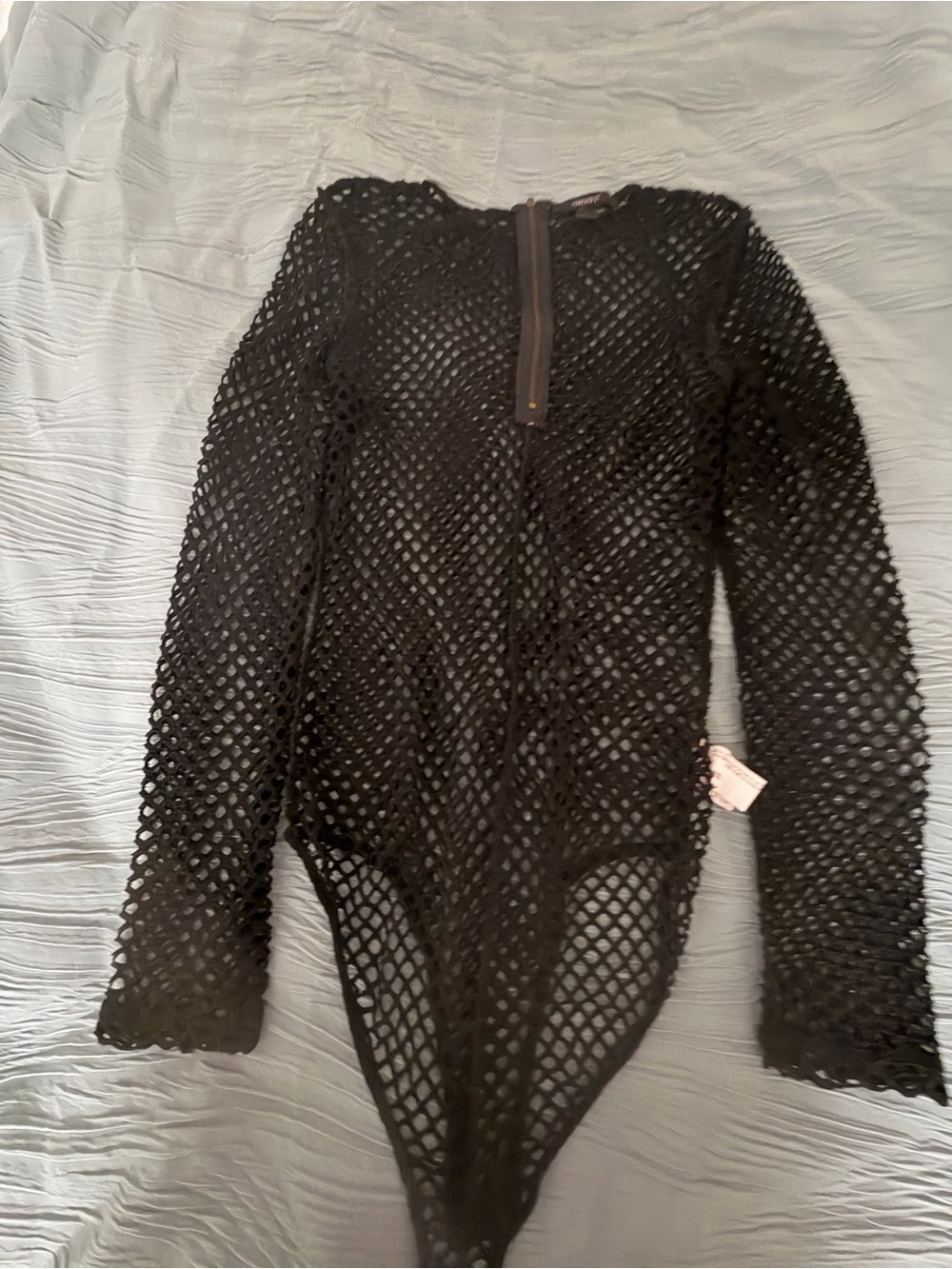 Source Unknown Black Long-Sleeve Fishnet Bodysuit